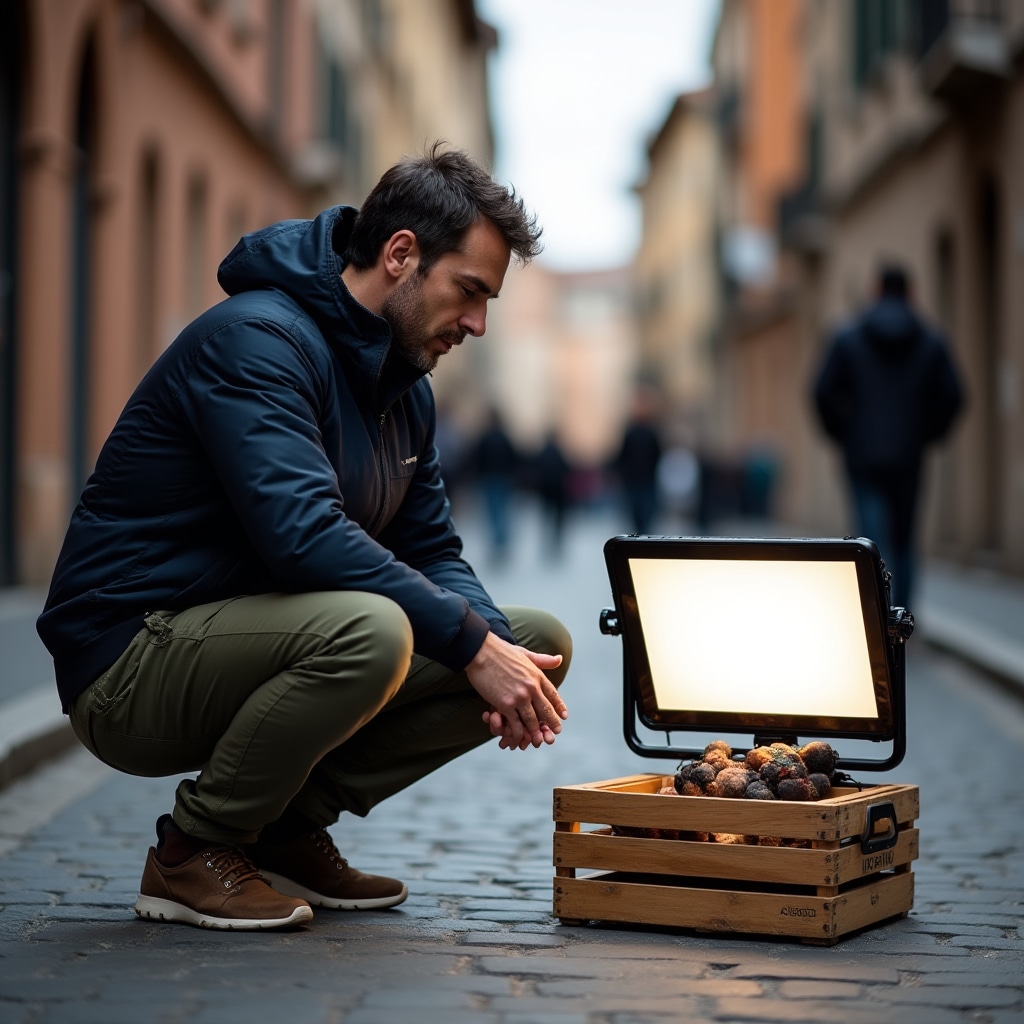 Fotografo Vorenvora Lab durante una sessione in esterno a Torino